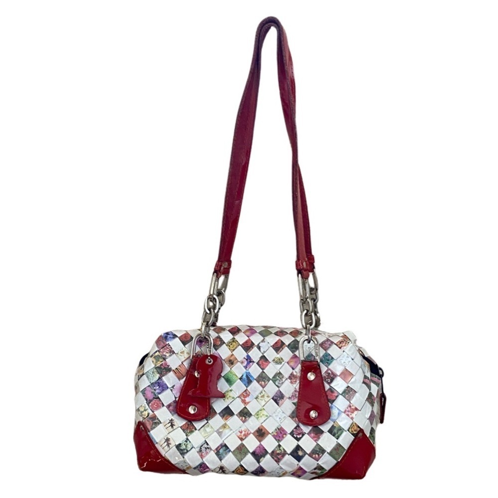 Nahui Ollin Woven Wrapper Stylish Red and White Women's Handbag.